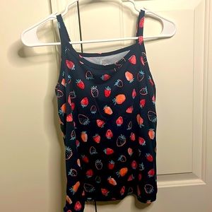 Blue tank top with pink strawberries from wonder nation size large plus